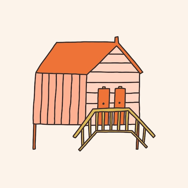 Vector vintage beach surf house