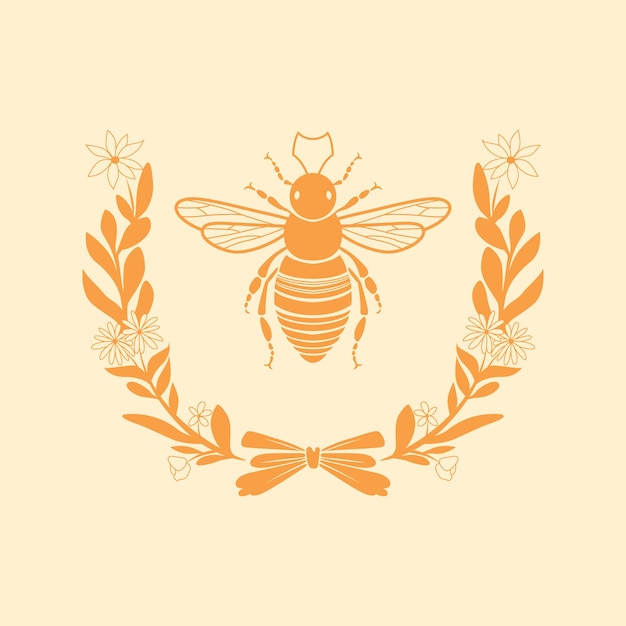 Vintage Bee Logo Icon Vector Tijdloze charme en de genade van de natuur in retro stijl