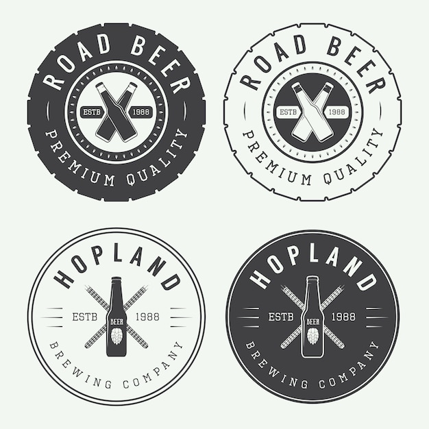 Винтажный логотип пива и паба