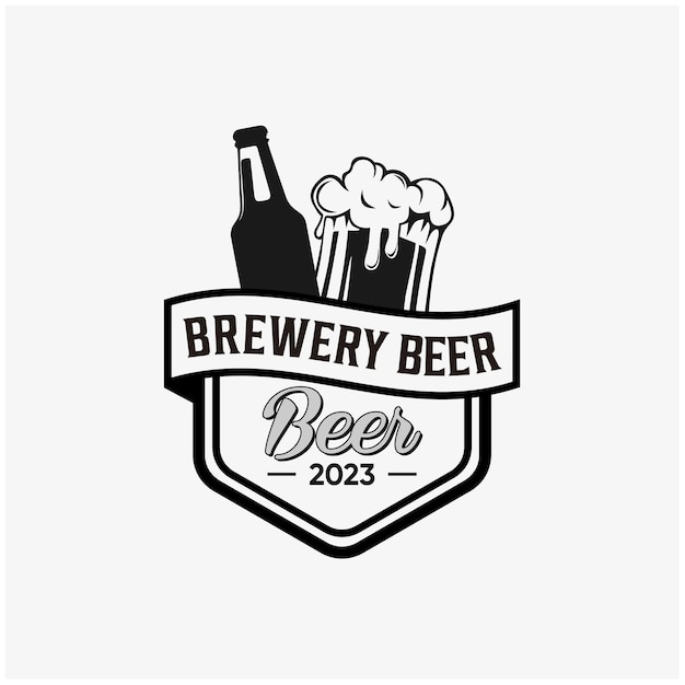 Vector vintage beer brewery logo badge emblem design inspiration