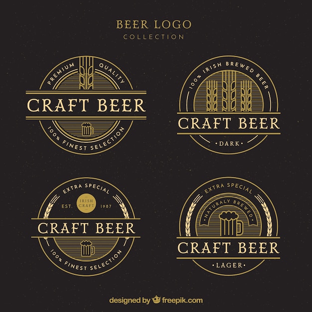 Vintage beer logo collection