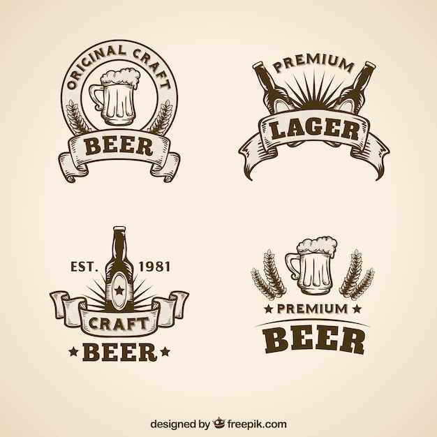 Collezione logo birra vintage