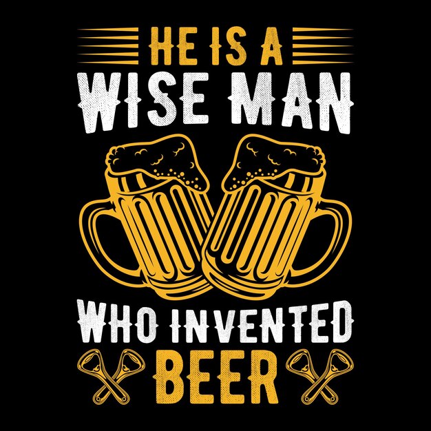 Vintage beer tshirt designWith Print Ready Beer Lover T shirt Design