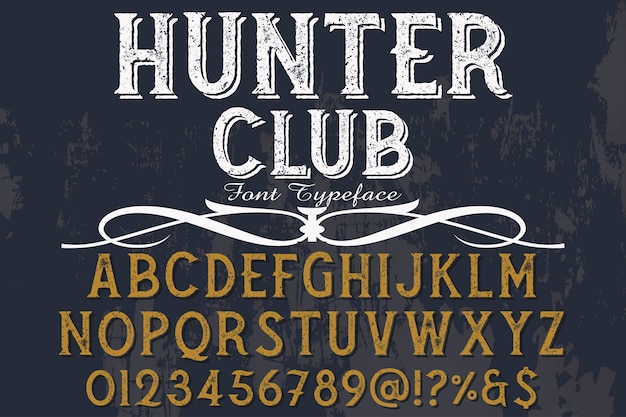 Vintage belettering labelontwerp jager club