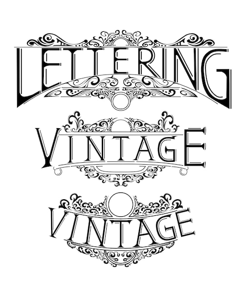 Vector vintage belettering tattoo illustratie ontwerp vector sjablonen