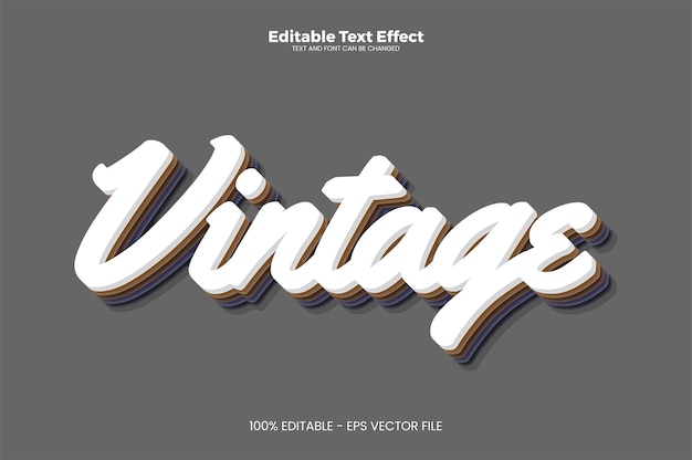 Vector vintage bewerkbaar teksteffect in moderne trendstijl