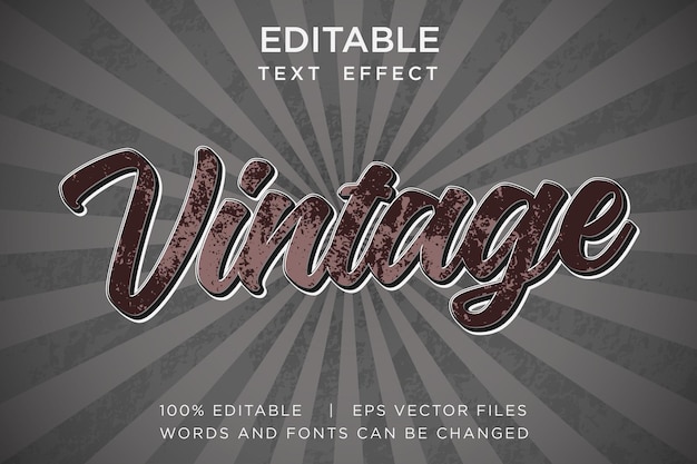 Vector vintage bewerkbaar teksteffect