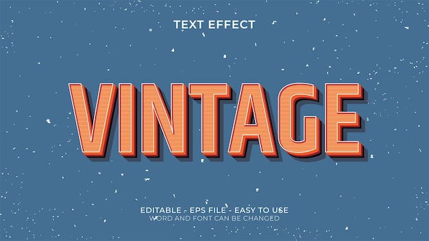 Vector vintage bewerkbaar teksteffect