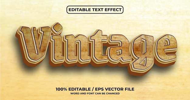 Vintage bewerkbaar teksteffect