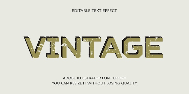 Vintage bewerkbare tekst lettertype-effect