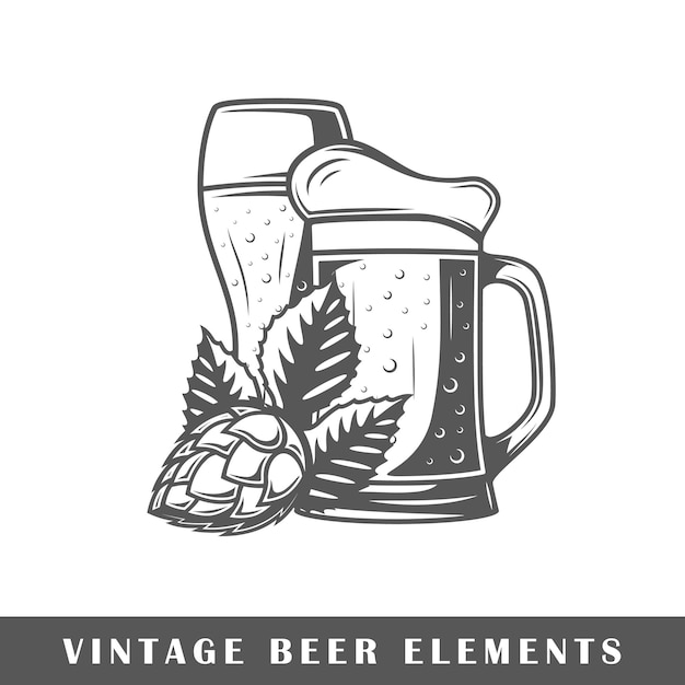 Vintage bier elementen Vector illustratie