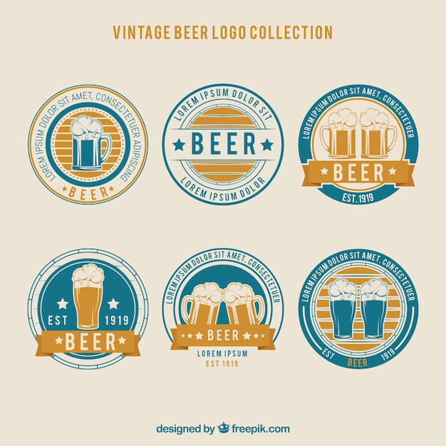 Vintage bier logo collectie