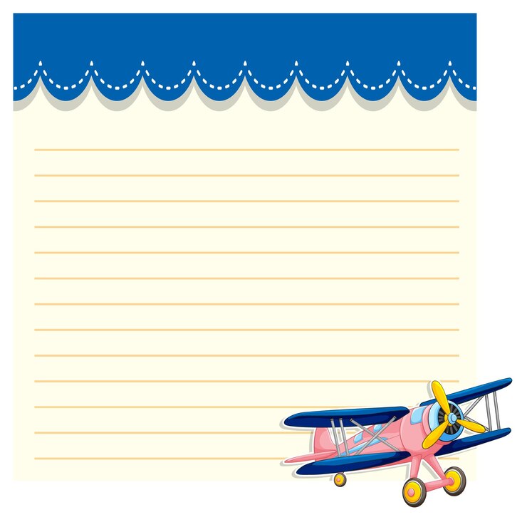 Vector vintage biplane adventure stationery