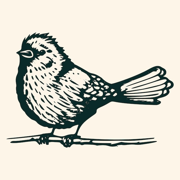 Vintage bird sketch ornithology illustrazione vettoriale