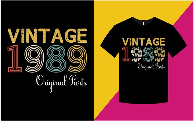 Vintage Birthday Graphics Tshirt Template