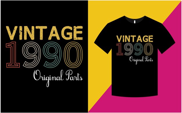 Vintage Birthday Graphics Tshirt Template