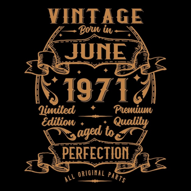 Design vintage della maglietta di compleanno con elementi di compleanno o design tipografico birthday l disegnato a mano