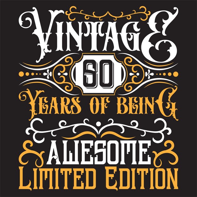 vintage birthday  t shirt design with birthday elements or hand drawn birthday typography design