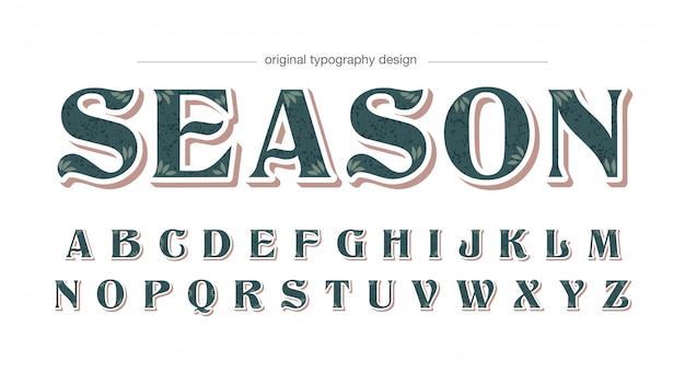 Vector vintage blad patroon typografie