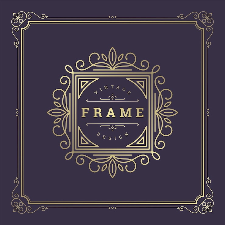Vector vintage bloeit ornament wervelingen lijnen frame sjabloon vector illustratie victoriaanse sierlijke rand voor groeten kaarten