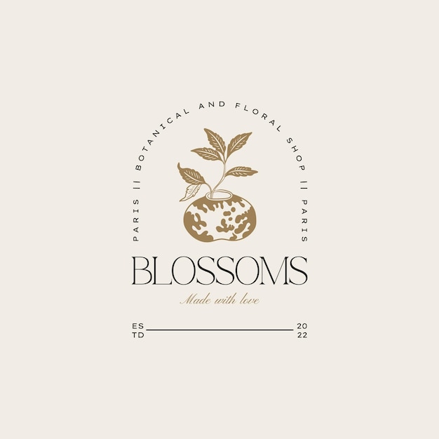 Vintage bloem logo sjabloon illustratie voor branding