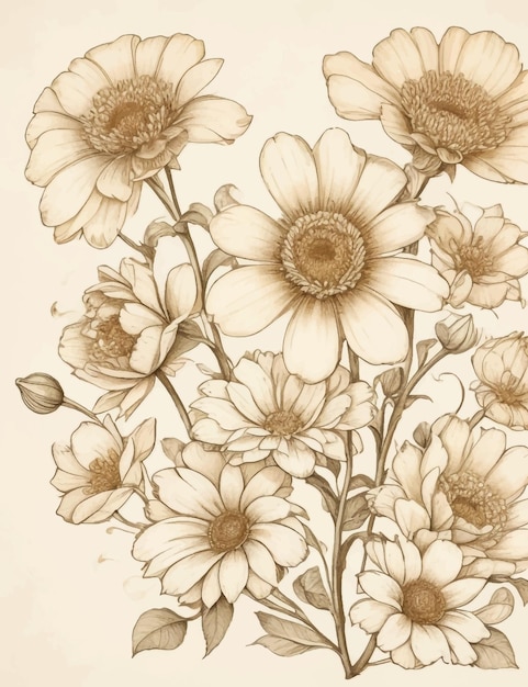 vintage bloem vectorillustratie