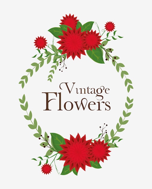 vintage bloemen decoratie pictogram