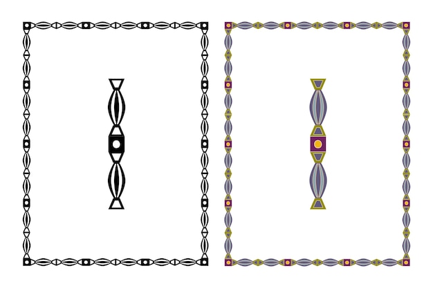 Vintage bloemen klassieke kalligrafische retro vignet scroll frames sier design elementen zwart en kleur set geïsoleerde vector