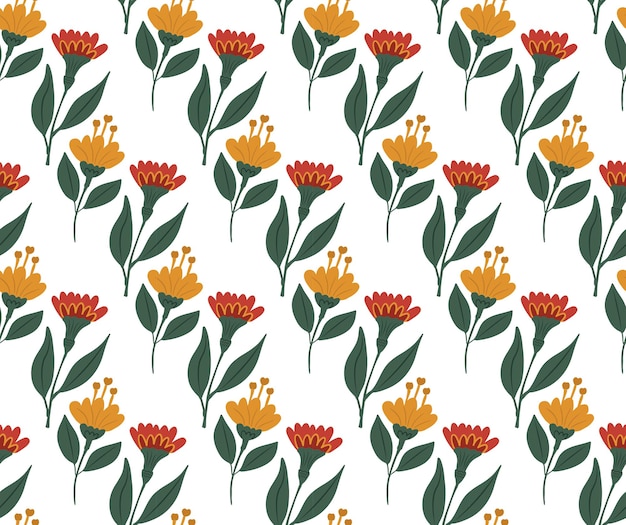 Vintage bloemen naadloos patroon, trendy print. bloemen herhalende textuur, achtergrond. vector illustratie
