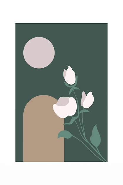 Vector vintage bloemendecoratie voor aan de muur