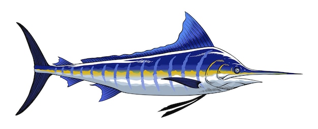 Vector vintage blue marlin vector illustratie