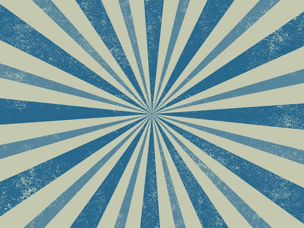 Vector vintage blue ray retro burst background