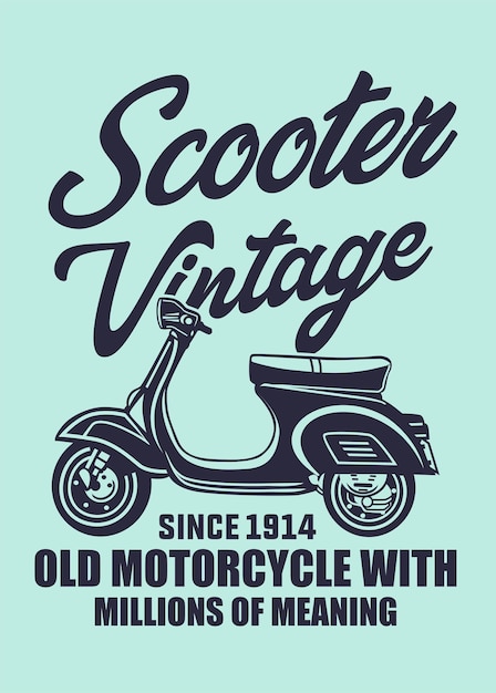 Vector vintage blue scooter