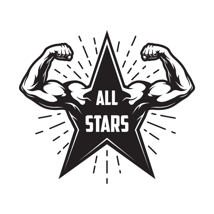 Vector vintage bodybuilding embleem met inscriptie