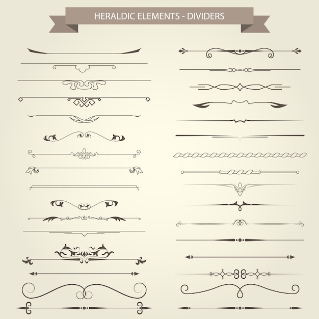 Vintage boekvignetten, verdelers en scheidingstekens - elegante scheidingstekens