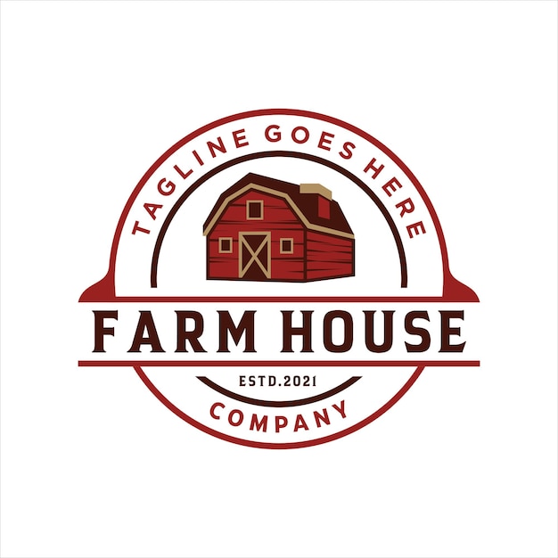 Vintage boerderij creatief logo-ontwerp Labels voor natuurlijke landbouwproducten