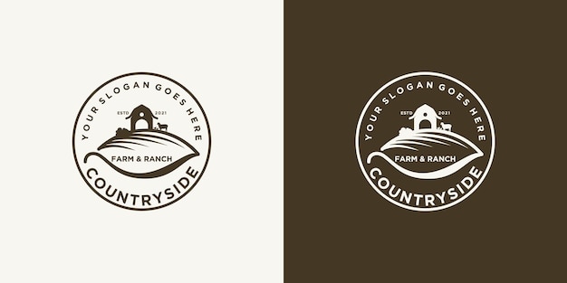 Vintage boerderij en ranch logo inspiratie