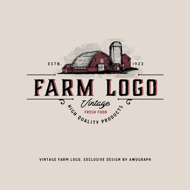 Vintage boerderij logo