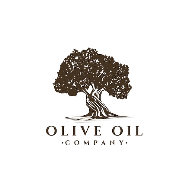 Vector vintage bomen olijf logo