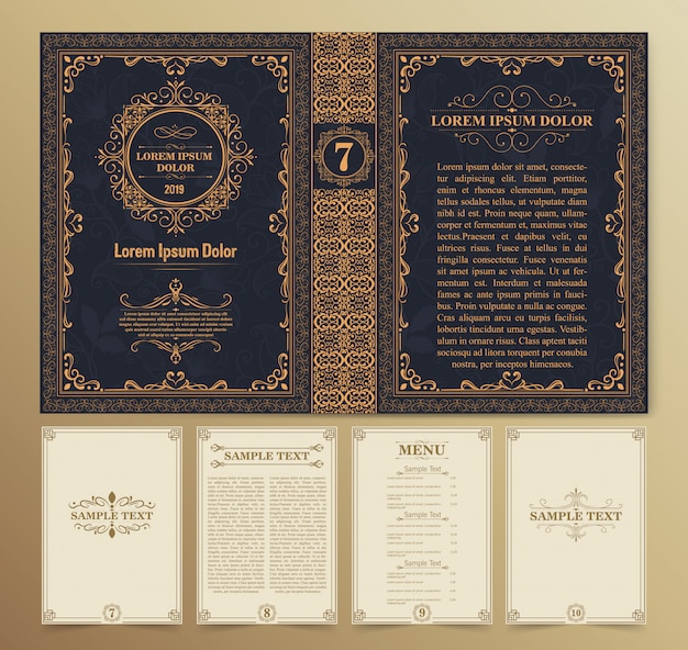 Vintage book layouts and design