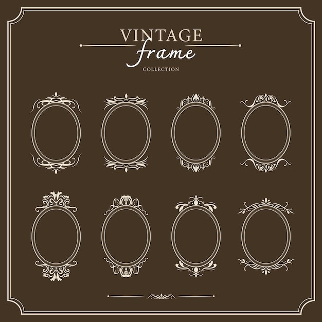 Vector vintage border frame deco vector retro luxury design