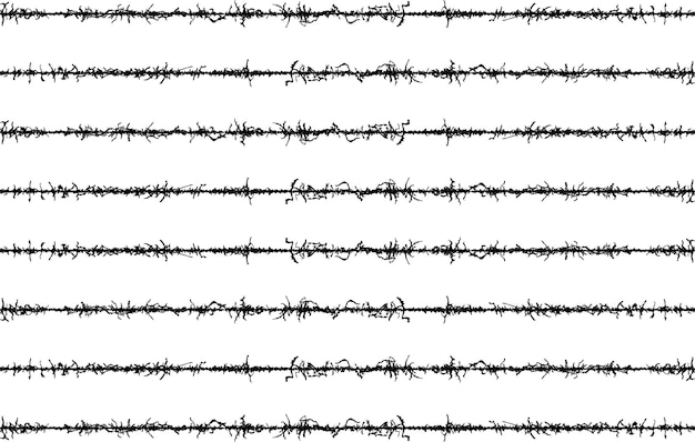 Вектор Винтажные граничные проволочные ограждения грязные граничные барьеры колючая проволока граничные колючие проволоки