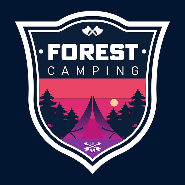 Vintage bos camping badges-logo