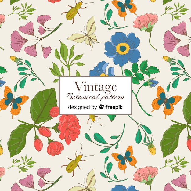 Vector vintage botanical pattern