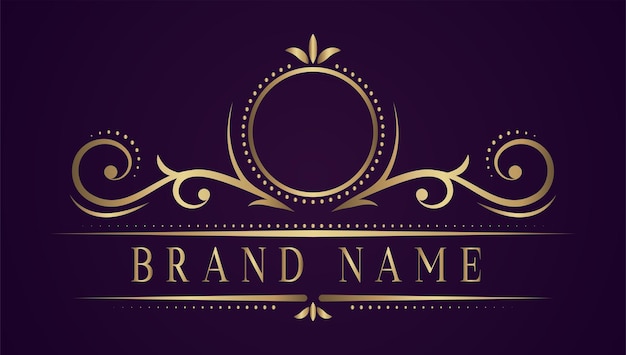 Vintage brand name gold logo border