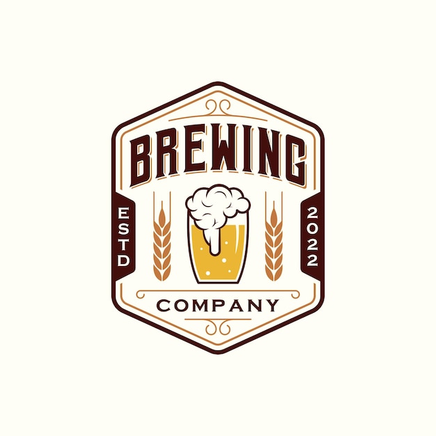 Vintage brewery Beer company logo