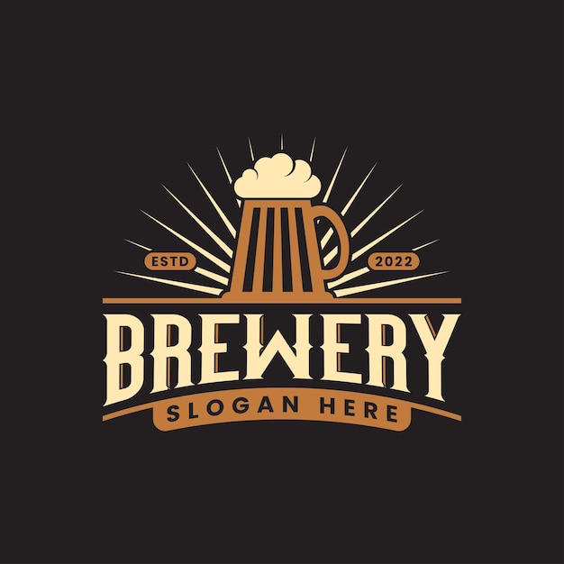 Vintage brewery Beer company logo