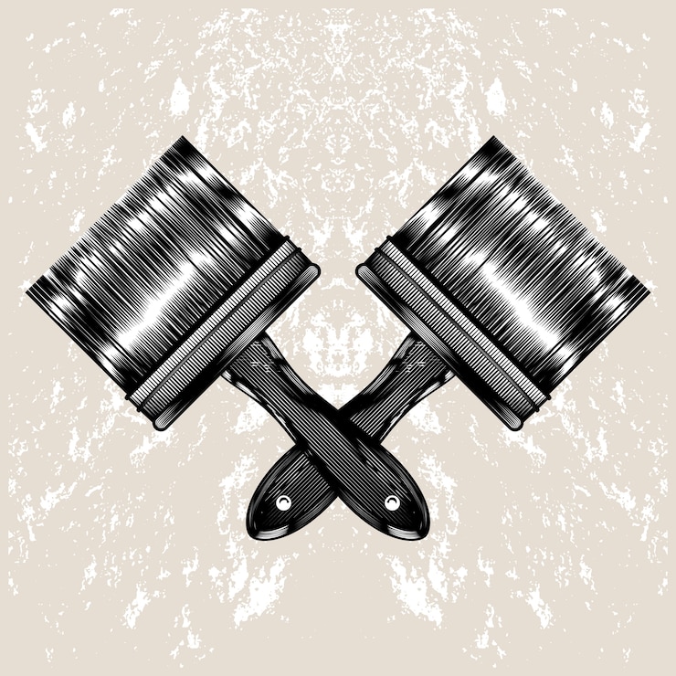 Vector vintage bristle brush illustration