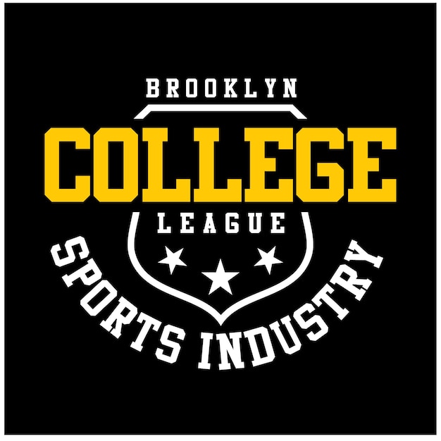 Vintage brooklyn college league typografie design premium vector