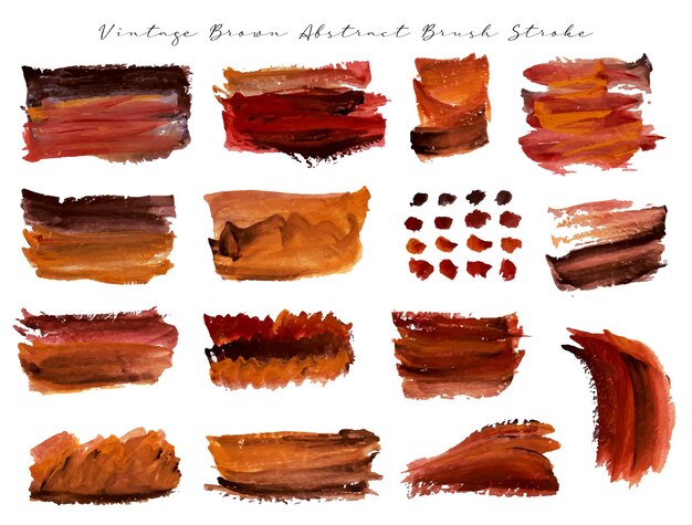 Vector a vintage brown abstract brush stroke collection